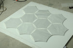 Carrara Carina Ania 10.65" x 3/8" Hexagon Waterjet Honed Mosaic Tile - MosaicBros.com