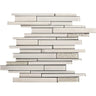 Frost Glossy Glass and White Marble Combination Glass Mosaic Tile - MosaicBros.com