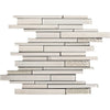 Frost Glossy Glass and White Marble Combination Glass Mosaic Tile - MosaicBros.com