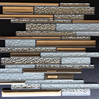 Glossy and Frosted Glass Combination Glass Mosaic Tile - MosaicBros.com