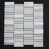 Cloud and White Random Sizes Rectangle Marble Glass Mosaic Tile - MosaicBros.com