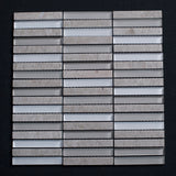 Glossy Glass and Haisa Marble Combination Glass Mosaic Tile - MosaicBros.com