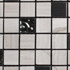 Iced Glass Stainless Steel Haisa Marble Square Combination Glass Mosaic Tile - MosaicBros.com