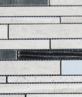 Stainless Steel Glass and Haisa Marble Combination Glass Mosaic Tile - MosaicBros.com