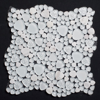 Cloud Pebble Random Sizes Marble Hearts Bubble Glass Mosaic Tile (Copy) - MosaicBros.com