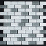 Frosty Glass and White Marble Rectangles Glass Mosaic Tile - MosaicBros.com