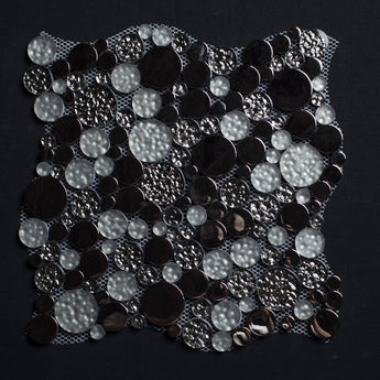 Frosted and Glossy Bubbles Random Sizes Mosaic Tile - MosaicBros.com