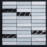 Iced and Frost Glass Stainless Steel and White Marble Glass Mosaic Tile - MosaicBros.com