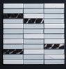 Iced and Frost Glass Stainless Steel and White Marble Glass Mosaic Tile - MosaicBros.com