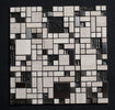 Stainless Steel and Haisa Marble French Pattern Glass Mosaic Tile - MosaicBros.com