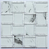 Glass and Carrara Marble Pattern Glass Mosaic Tile - MosaicBros.com