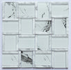 Glass and Carrara Marble Pattern Glass Mosaic Tile - MosaicBros.com