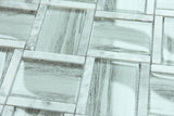Glass and Aluminum Pattern White Wood Look Glass Mosaic Tile - MosaicBros.com