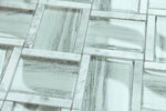 Glass and Aluminum Pattern White Wood Look Glass Mosaic Tile - MosaicBros.com