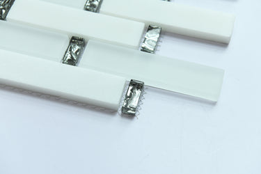 Glass Silver and White Marble Glass Mosaic Tile - MosaicBros.com