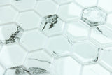 Bianco Carrara Look 2” Hexagon Glass Mosaic Tile - MosaicBros.com