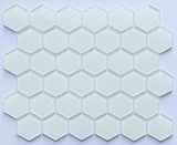 Super White 2” Hexagon Glass Mosaic Tile - MosaicBros.com