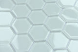 Super White 2” Hexagon Glass Mosaic Tile - MosaicBros.com