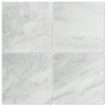 Bianco Mare 24x24 tumbled marble tile by MosaicBros, showcasing a smooth, natural white marble surface with subtle veining.