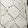 Dolomite White & Grey Marble 11.8" x 14.05" x 3/8" Waterjet Honed Mosaic Tile - MosaicBros.com