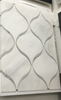Dolomite White & Grey Marble 11.8" x 14.05" x 3/8" Waterjet Honed Mosaic Tile - MosaicBros.com
