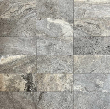 12 x 24 Filled and Honed Silver Travertine Tile - MosaicBros.com