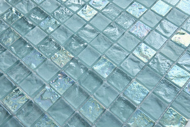 Crystal Aqua Soho Green 1x1 Glass Mosaic Tile - MosaicBros.com