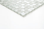 Crystal Aqua Soho White 1x1 Glass Mosaic Tile