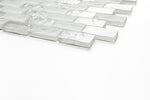 Crystal Aqua Soho White 1x2 Glass Mosaic Tile