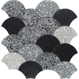 DUCALE Terrazzo, Black Limestone Mix Mosaic Tile - MosaicBros.com