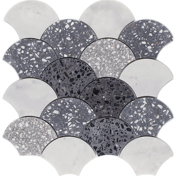 RIALTO Terrazzo, Carrara Mix Mosaic Tile - MosaicBros.com