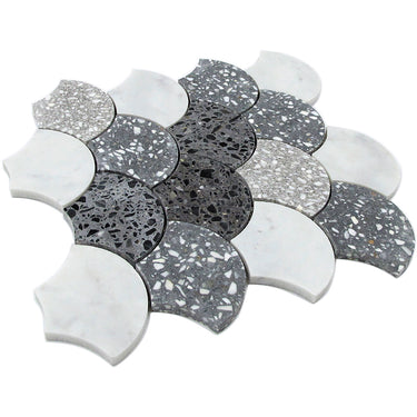 RIALTO Terrazzo, Carrara Mix Mosaic Tile - MosaicBros.com