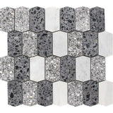 SAN ROCCO Terrazzo, Carrara Mix Mosaic Tile - MosaicBros.com