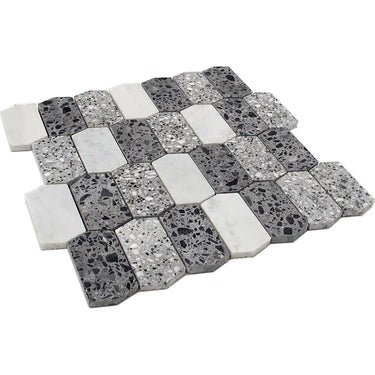 SAN ROCCO Terrazzo, Carrara Mix Mosaic Tile - MosaicBros.com