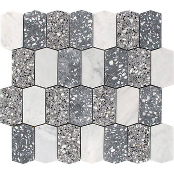REZZONICO Terrazzo, Carrara Mix Mosaic Tile - MosaicBros.com