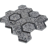 CANAREGGIO Terrazzo, Black Limestone Mix Mosaic Tile - MosaicBros.com