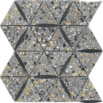 DANIELI Terrazzo, Black Limestone Mix Mosaic Tile - MosaicBros.com