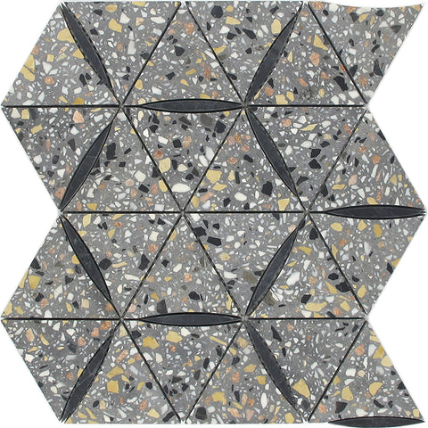 DANIELI Terrazzo, Black Limestone Mix Mosaic Tile