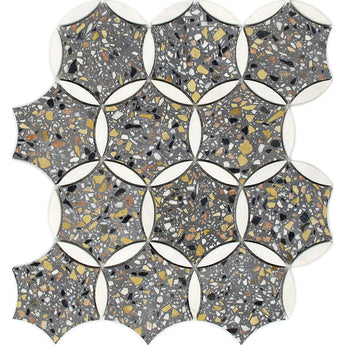 FLUVIALE Terrazzo, Dolomite Mix Mosaic Tile - MosaicBros.com