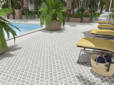 FLUVIALE Terrazzo, Dolomite Mix Mosaic Tile - MosaicBros.com