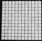 Bianco Carrara Marble 1x1 Tumbled Mosaic Tile - MosaicBros.com