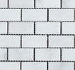 1 x 2 Polished Bianco Carrara Marble Brick Mosaic Tile - MosaicBros.com