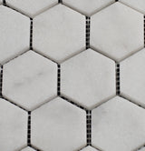 2 x 2 Polished Bianco Carrara Marble Hexagon Mosaic Tile - MosaicBros.com