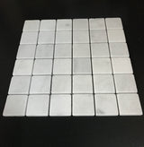 Bianco Carrara Marble 2x2 Tumbled Mosaic Tile - MosaicBros.com