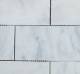 3 x 6 Polished Bianco Carrara Marble Tile - MosaicBros.com