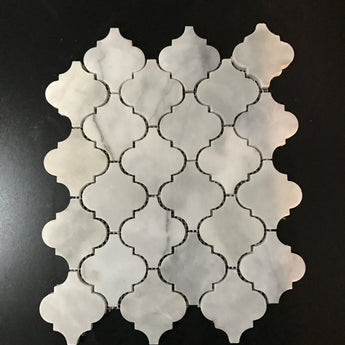Bianco Carrara Polished Marble Lantern Mosaic Tile - MosaicBros.com