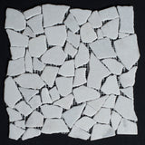 Bianco Carrara Marble Pebble Tumbled Mosaic Tile - MosaicBros.com