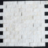 1 x 2 Split-faced Bianco Carrara Marble Brick Mosaic Tile - MosaicBros.com