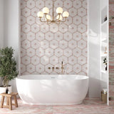 Close-up of Alesund Natural Stone Mosaic Tile by Mir, showing detailed textured surface and natural stone pattern.