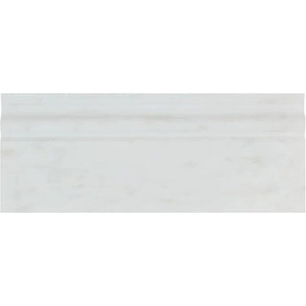 Asian Statuary (Oriental White) Marble 4 3/4x12 Polished Baseboard Molding.